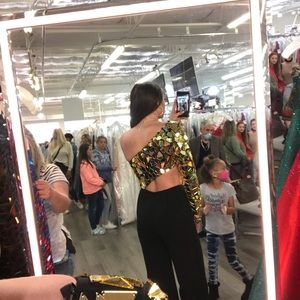 Blacks and gold Sherri Hill jumpsuit
